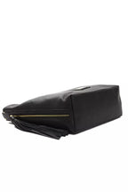 Schultertasche für Damen aus schwarzem Leder