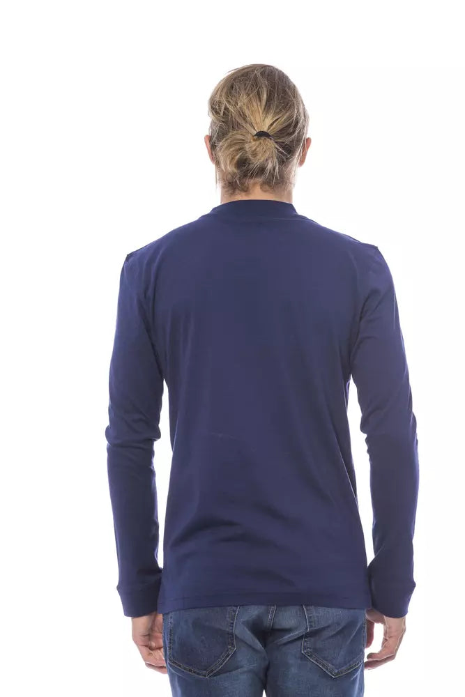 Blauer Baumwollpullover für Herren