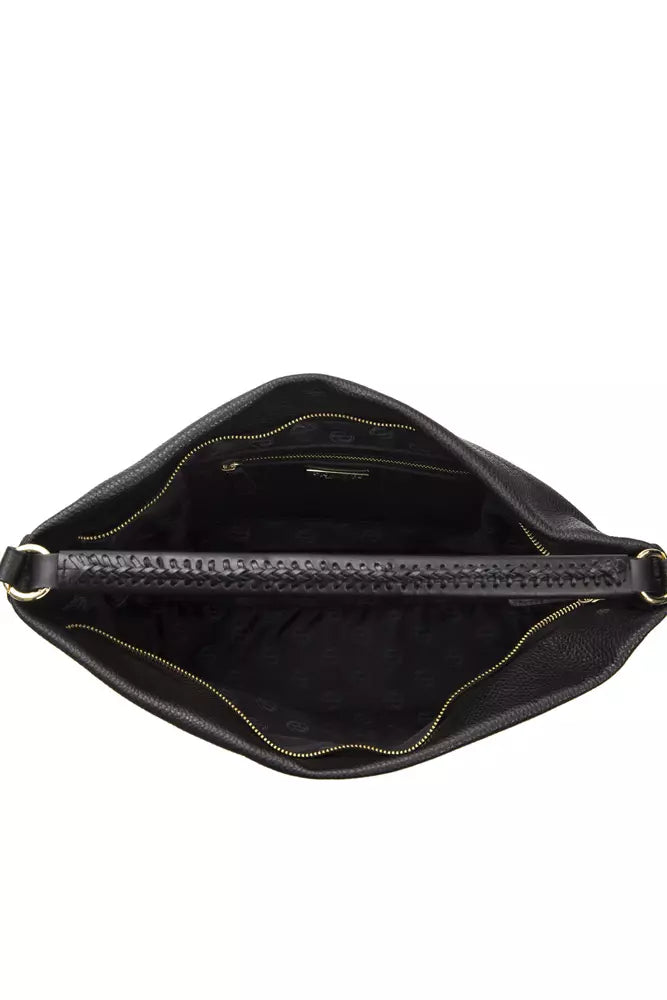 Schultertasche für Damen aus schwarzem Leder