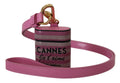 Pink Black Lederarmband Gold Metall Logo Airpods Case