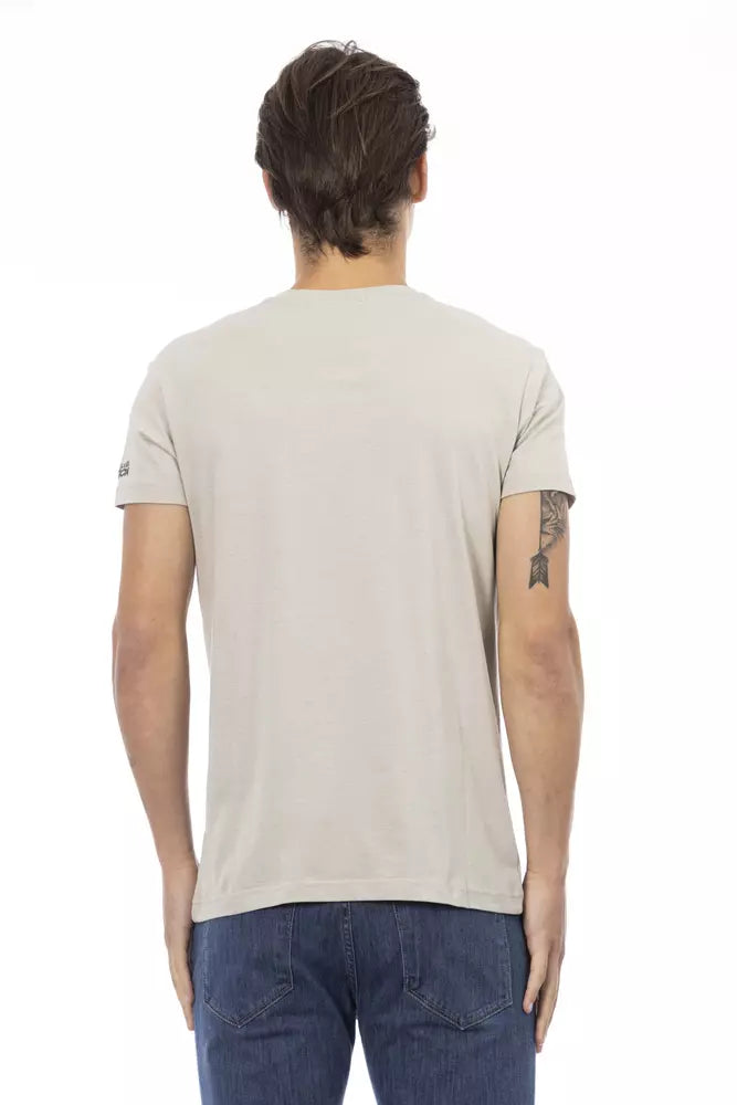 Beiges Baumwoll-Herren-T-Shirt