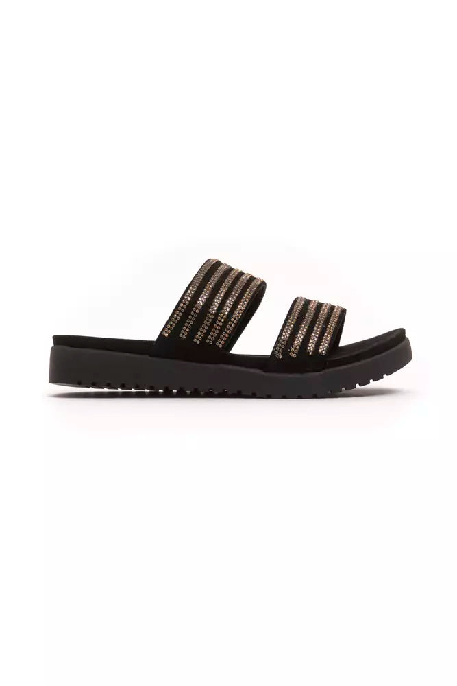 Goldene Textil-Sandalen für Damen