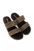 Goldene Textil-Sandalen für Damen