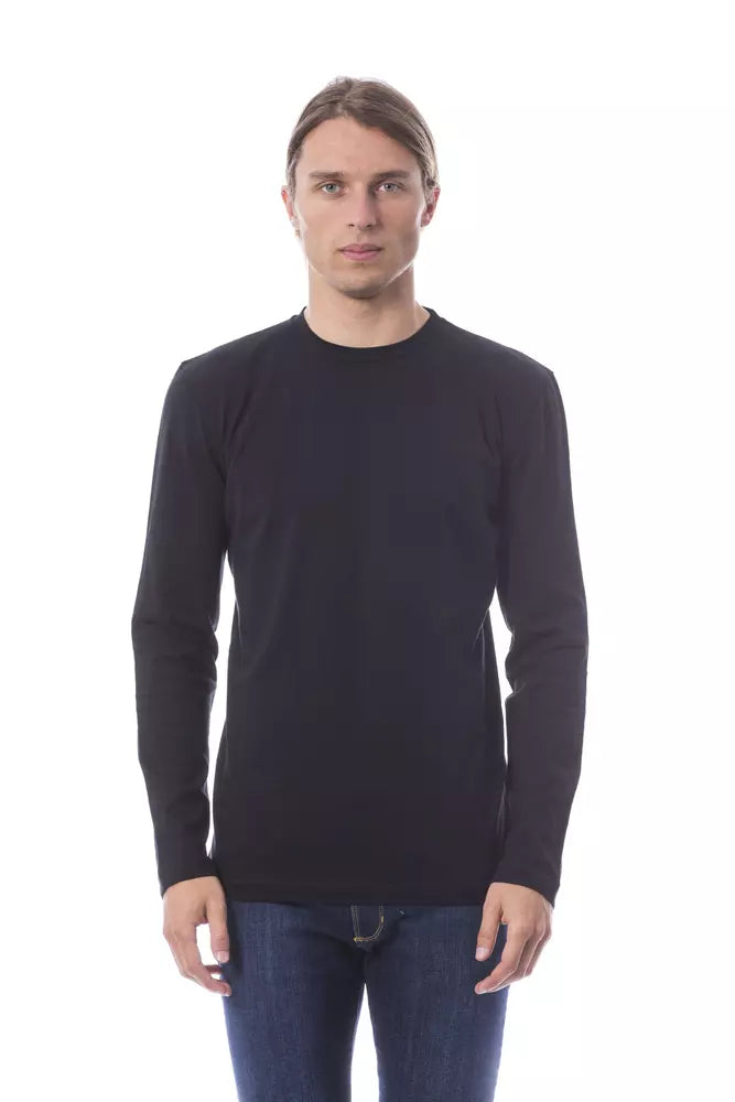 Schwarzes Baumwoll-Herren-T-Shirt