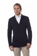 Blue Viscose Men's Blazer