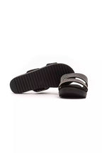 Silberne Textil-Sandalette für Damen