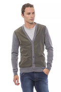 Herren-Cardigan aus grauer Wolle