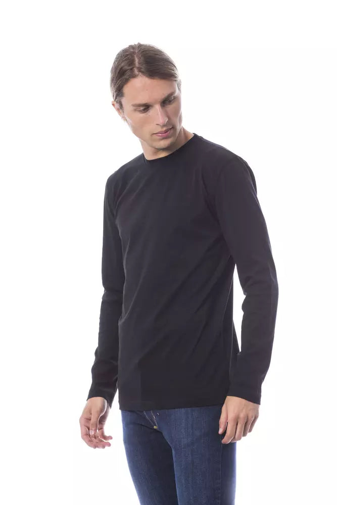 Schwarzes Baumwoll-Herren-T-Shirt