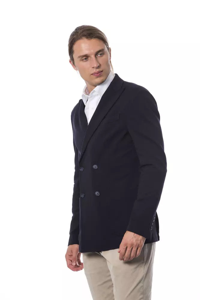 Blue Viscose Men's Blazer