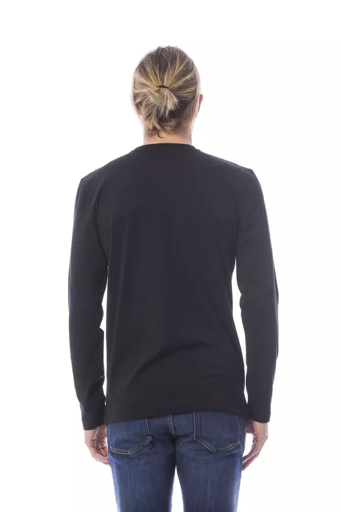 Schwarzes Baumwoll-Herren-T-Shirt