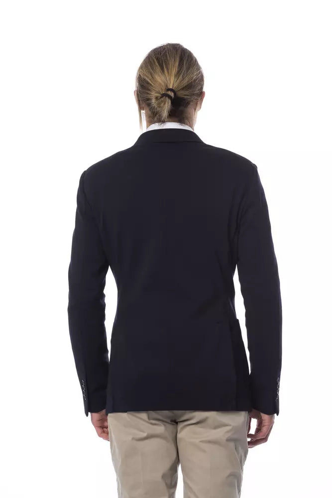Blue Viscose Men's Blazer