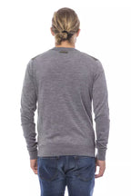 Herren-Cardigan aus grauer Wolle