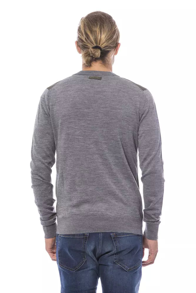 Herren-Cardigan aus grauer Wolle