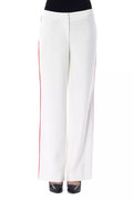 White Polyester Women's Trousers