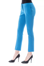 Hellblaue Damen-Röhrenhose aus Polyester