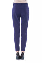 Blaue Damen-Slim-Fit-Hose aus Polyester
