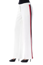 White Polyester Women's Trousers