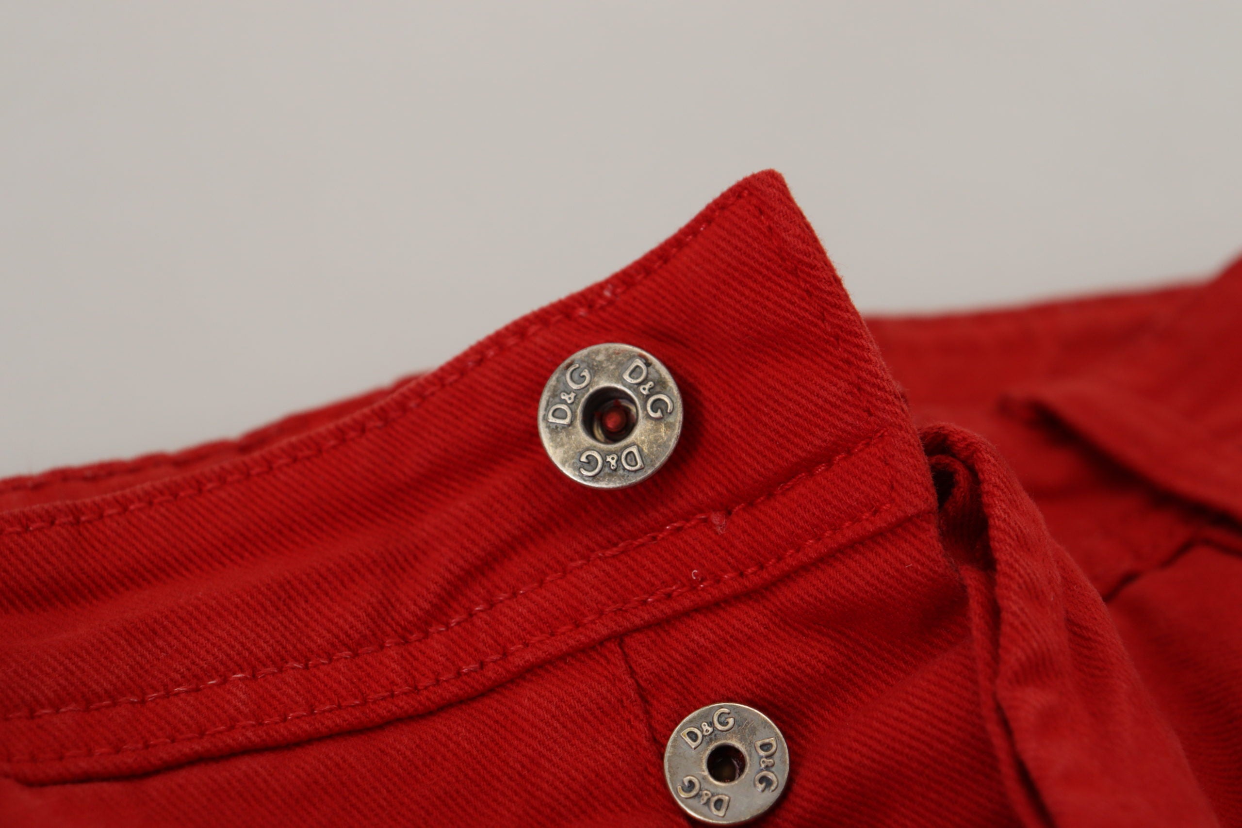 Rote gerade geschnittene Herren-Denim-Jeans aus Baumwolle