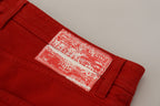 Rote gerade geschnittene Herren-Denim-Jeans aus Baumwolle