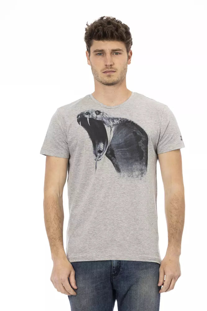 Graues Baumwoll-Herren-T-Shirt