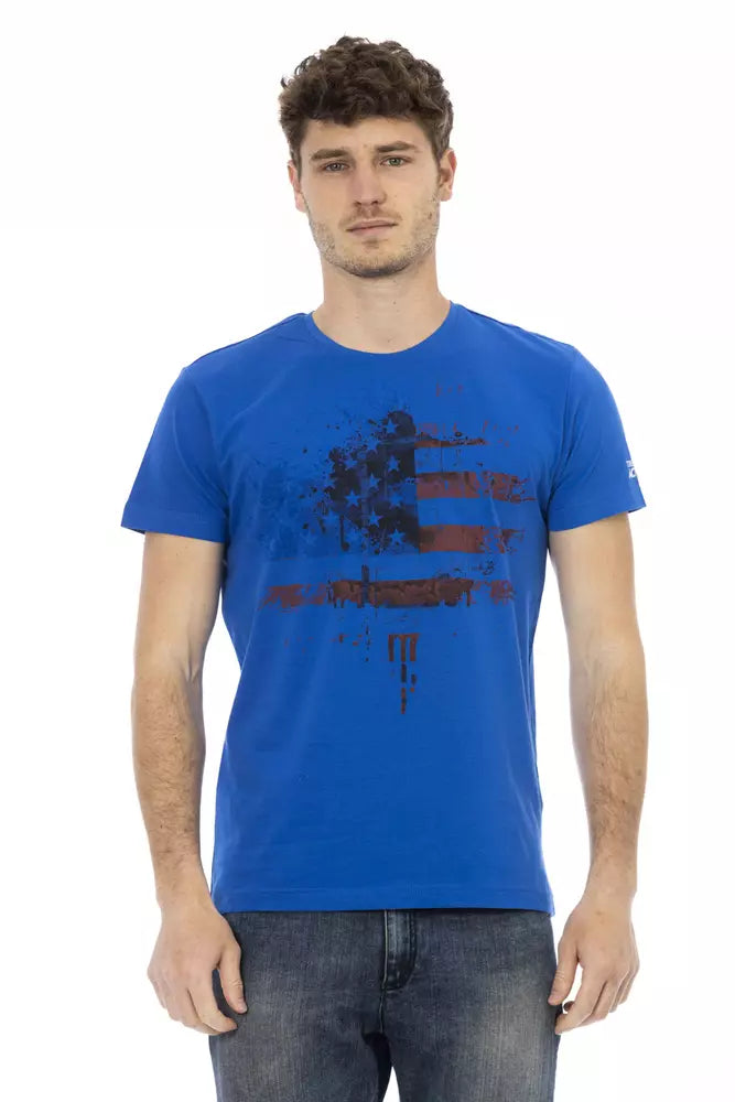 T-shirt da uomo in cotone blu