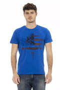 T-shirt da uomo in cotone blu