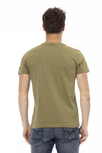 Grünes Baumwoll-Herren-T-Shirt