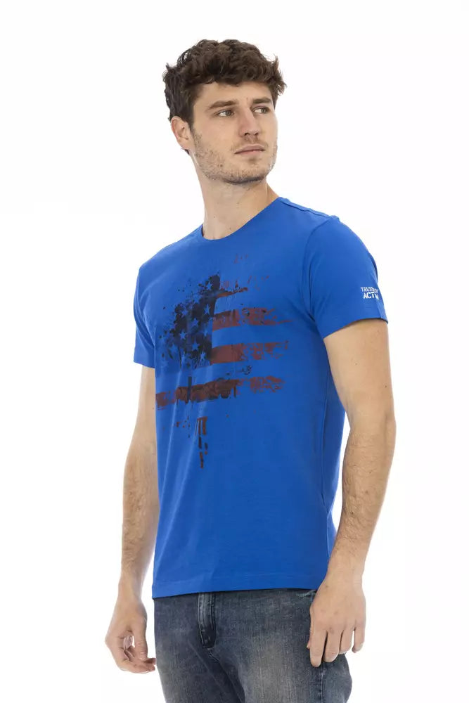 T-shirt da uomo in cotone blu