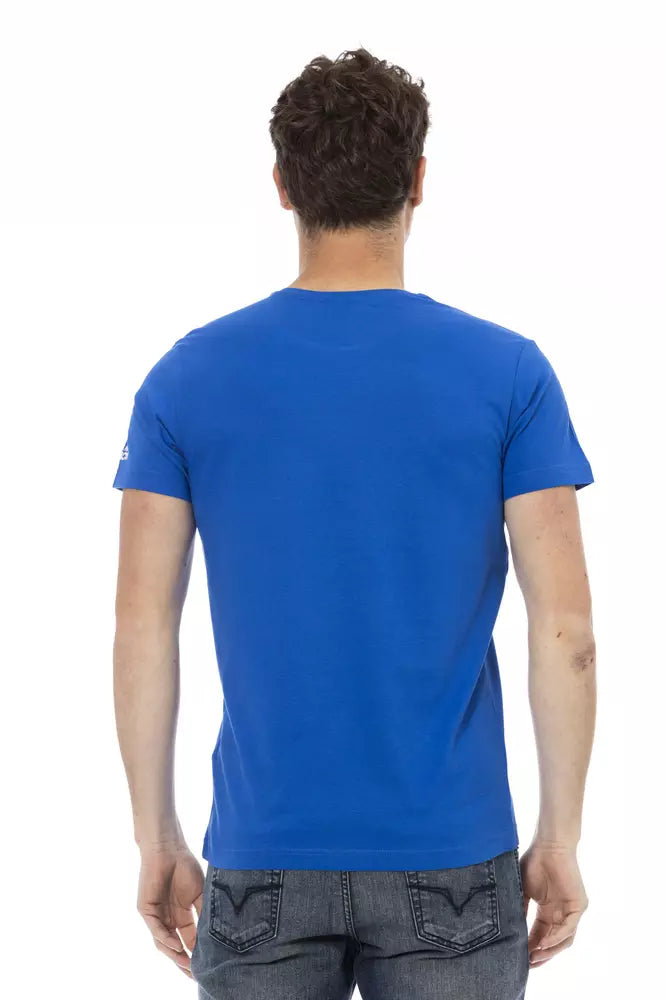 T-shirt da uomo in cotone blu