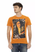 Orangefarbenes Herren-T-Shirt aus Baumwolle