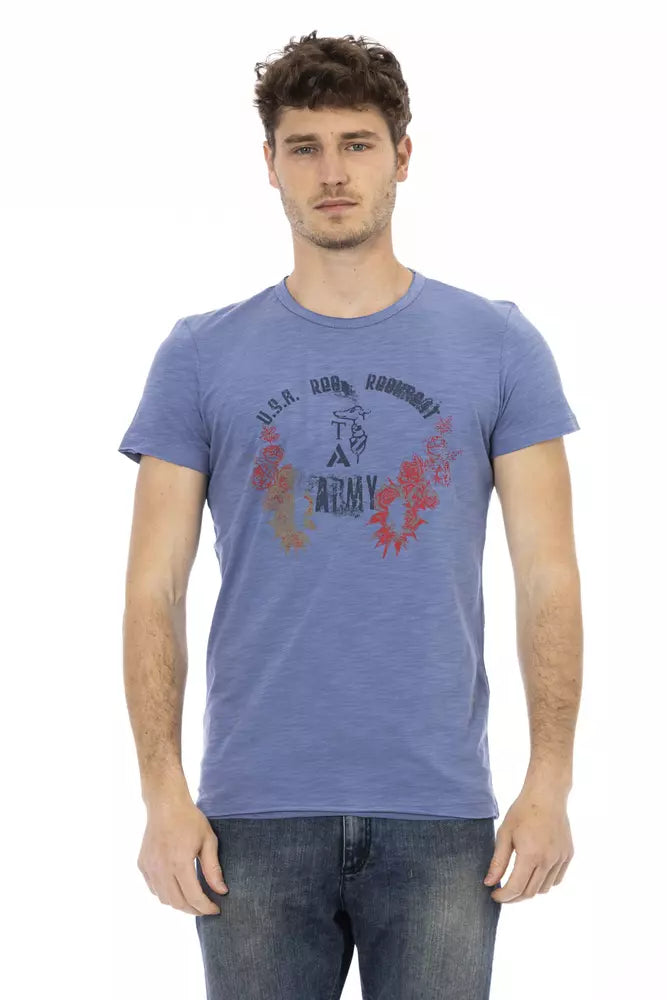 T-shirt da uomo in cotone blu