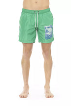 Green Polyester Men's Swim Shorts