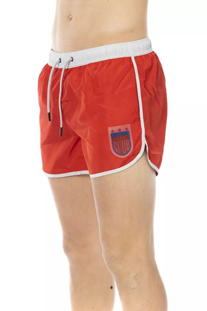Rote Badeshorts für Herren aus Polyester