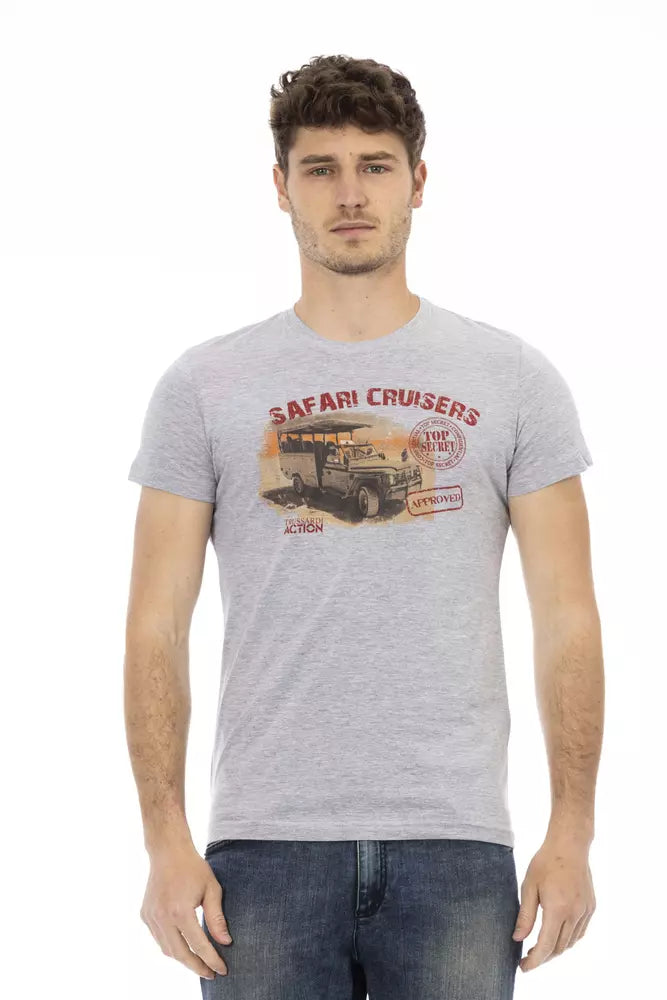 Graues Baumwoll-Herren-T-Shirt