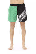 Grüne Polyester-Badehose für Herren