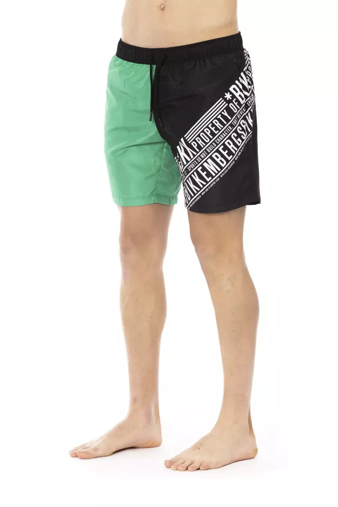 Grüne Polyester-Badehose für Herren