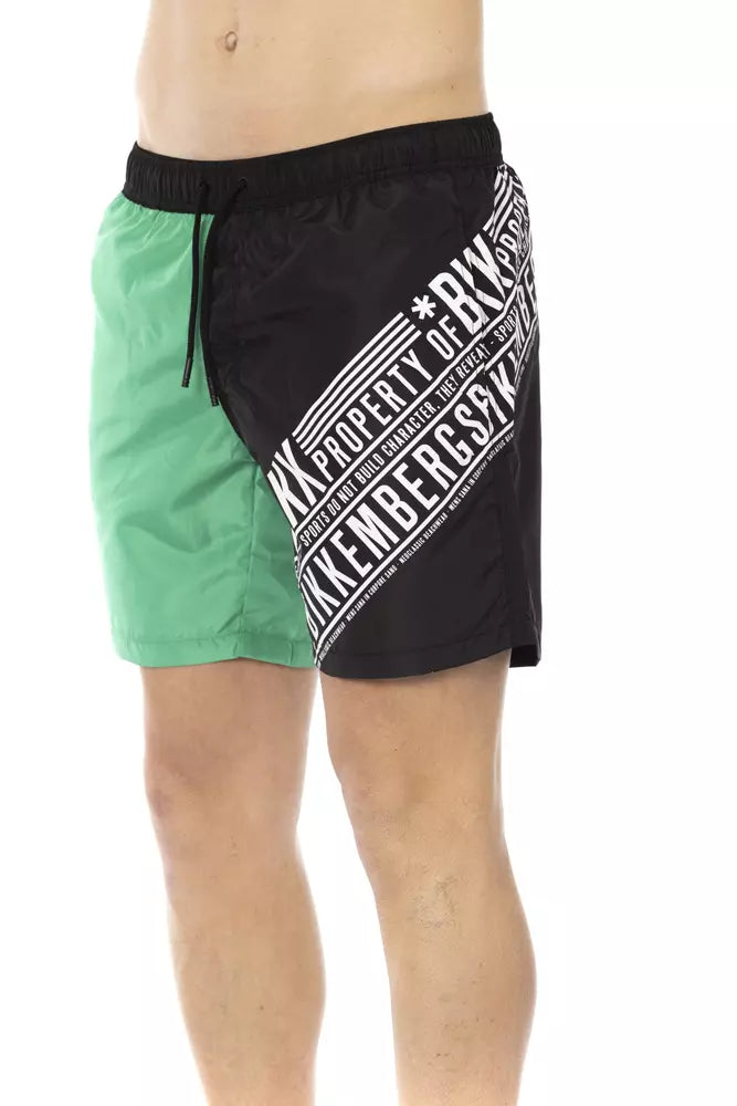 Grüne Polyester-Badehose für Herren