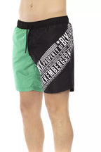 Grüne Polyester-Badehose für Herren