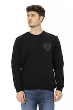 Schwarzer Herrenpullover aus Baumwolle