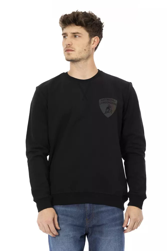 Schwarzer Herrenpullover aus Baumwolle