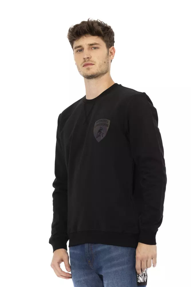 Schwarzer Herrenpullover aus Baumwolle
