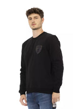 Schwarzer Herrenpullover aus Baumwolle
