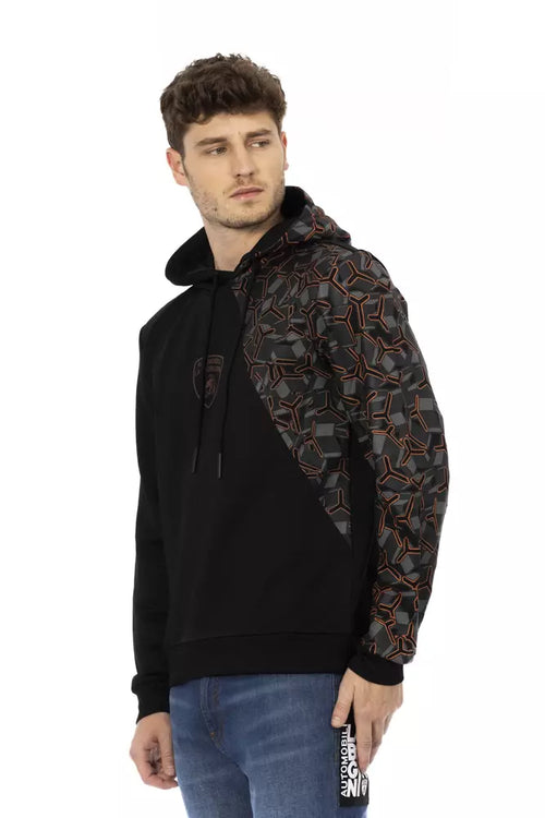 Herren-Kapuzenpullover aus schwarzer Baumwolle