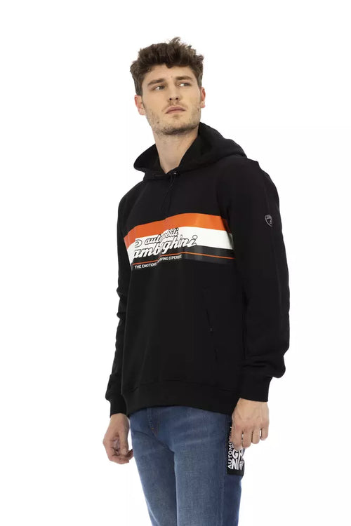 Schwarzer Baumwoll-Herren-Kapuzenpullover
