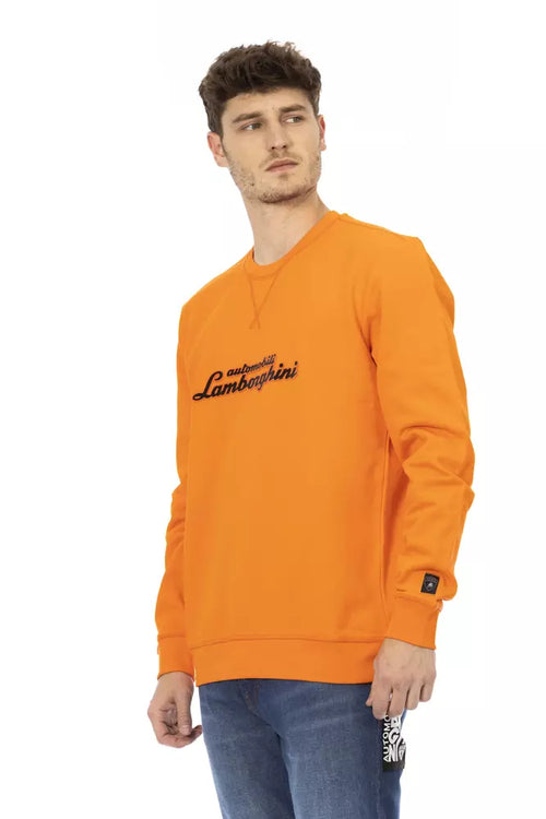 Orangefarbener Herrenpullover aus Baumwolle