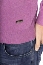 Herrenpullover aus lila Wolle