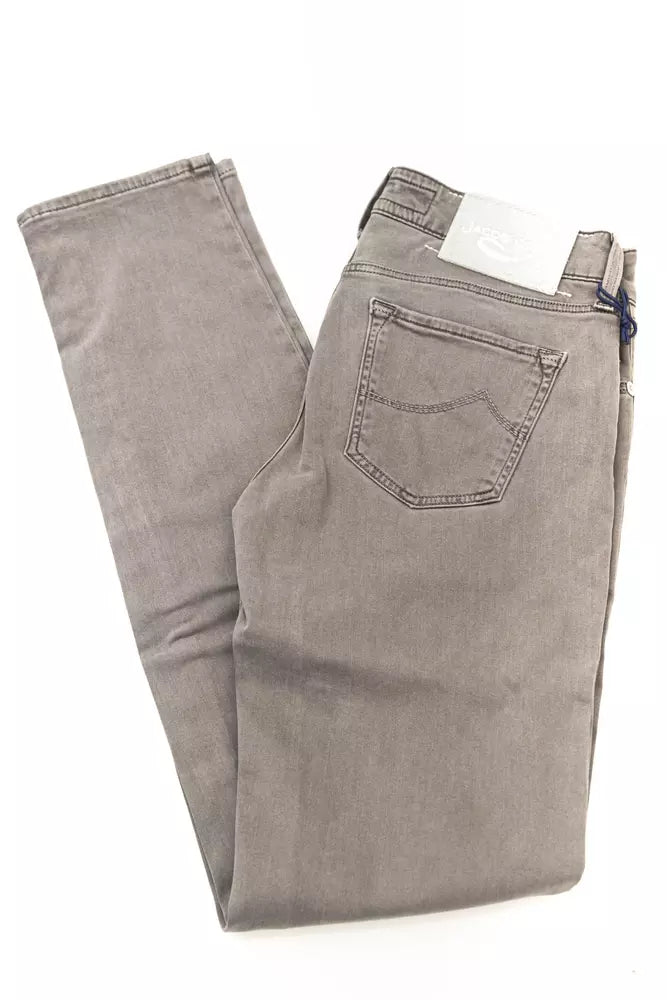 Graue Damenjeans aus Baumwolle