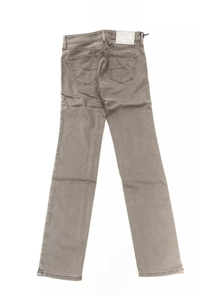 Graue Damenjeans aus Baumwolle