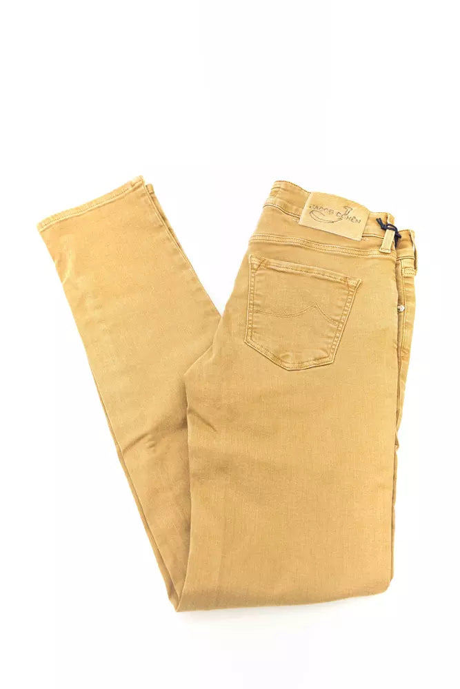 Beige Baumwoll-Damenjeans