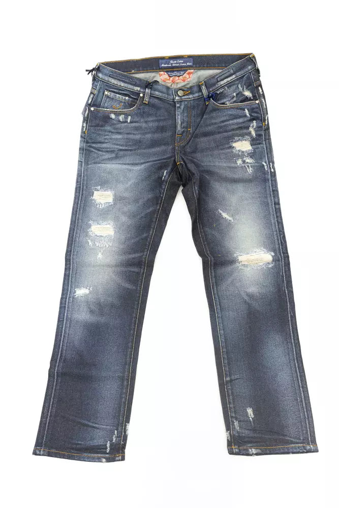 Blue Cotton Jeans & Pant